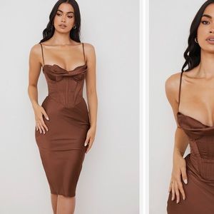 House of CB Myrna dress in chocolate